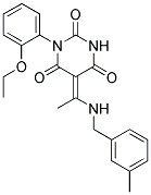 1-(2-ETHOXYPHENYL)-5-{(E)-1-[(3-METHYLBENZYL)AMINO]ETHYLIDENE}-2,4,6(1H,3H,5H)-PYRIMIDINETRIONE Struktur