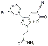 (2Z)-3-[1-(3-AMINO-3-OXOPROPYL)-3-(3-BROMOPHENYL)-1H-PYRAZOL-4-YL]-2-CYANOACRYLIC ACID Struktur