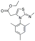 [2-METHYLIMINO-3-(2,4,6-TRIMETHYL-PHENYL)-2,3-DIHYDRO-THIAZOL-4-YL]-ACETIC ACID ETHYL ESTER Struktur