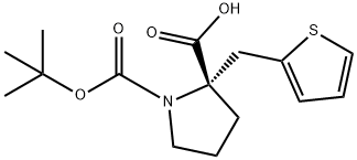 BOC-(S)-ALPHA-(2-THIOPHENYLMETHYL)-PROLINE Struktur