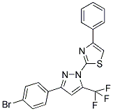 2-[3-(4-BROMOPHENYL)-5-(TRIFLUOROMETHYL)-1H-PYRAZOL-1-YL]-4-PHENYL-1,3-THIAZOLE Struktur