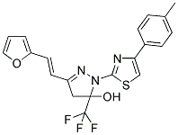 3-[(E)-2-(2-FURYL)VINYL]-1-[4-(4-METHYLPHENYL)-1,3-THIAZOL-2-YL]-5-(TRIFLUOROMETHYL)-4,5-DIHYDRO-1H-PYRAZOL-5-OL Struktur