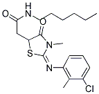 (E)-2-(2-(3-CHLORO-2-METHYLPHENYLIMINO)-3-METHYL-4-OXOTHIAZOLIDIN-5-YL)-N-HEXYLACETAMIDE Struktur