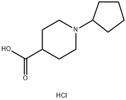 1-CYCLOPENTYLPIPERIDINE-4-CARBOXYLIC ACIDHYDROCHLORIDE Struktur