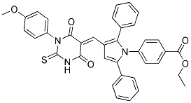 (E)-ETHYL 4-(3-((3-(4-METHOXYPHENYL)-4,6-DIOXO-2-THIOXO-TETRAHYDROPYRIMIDIN-5(6H)-YLIDENE)METHYL)-2,5-DIPHENYL-1H-PYRROL-1-YL)BENZOATE Struktur