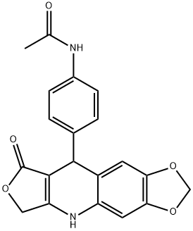 N-[4-(8-OXO-5,6,8,9-TETRAHYDRO[1,3]DIOXOLO[4,5-G]FURO[3,4-B]QUINOLIN-9-YL)PHENYL]ACETAMIDE Struktur