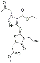 ETHYL 4-{[3-ALLYL-5-(2-METHOXY-2-OXOETHYL)-4-OXO-1,3-THIAZOLIDIN-2-YLIDENE]AMINO}-1-(2-OXOPROPYL)-1H-IMIDAZOLE-5-CARBOXYLATE Struktur