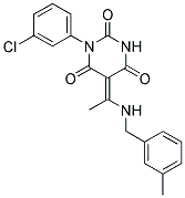 (5E)-1-(3-CHLOROPHENYL)-5-{1-[(3-METHYLBENZYL)AMINO]ETHYLIDENE}PYRIMIDINE-2,4,6(1H,3H,5H)-TRIONE Struktur