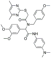 2-(3,4-DIMETHOXYPHENYL)-N-(4-(DIMETHYLAMINO)PHENYL)-2-(2-(4,6-DIMETHYLPYRIMIDIN-2-YLTHIO)-N-(4-METHOXYBENZYL)ACETAMIDO)ACETAMIDE Struktur