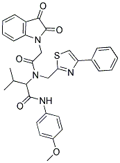 2-(2-(2,3-DIOXOINDOLIN-1-YL)-N-((4-PHENYLTHIAZOL-2-YL)METHYL)ACETAMIDO)-N-(4-METHOXYPHENYL)-3-METHYLBUTANAMIDE Struktur