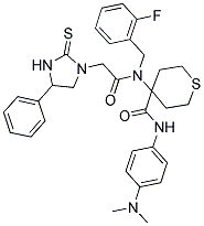 N-(4-(DIMETHYLAMINO)PHENYL)-4-(N-(2-FLUOROBENZYL)-2-(4-PHENYL-2-THIOXOIMIDAZOLIDIN-1-YL)ACETAMIDO)-TETRAHYDRO-2H-THIOPYRAN-4-CARBOXAMIDE Struktur