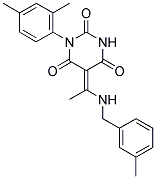 1-(2,4-DIMETHYLPHENYL)-5-{(E)-1-[(3-METHYLBENZYL)AMINO]ETHYLIDENE}-2,4,6(1H,3H,5H)-PYRIMIDINETRIONE Struktur