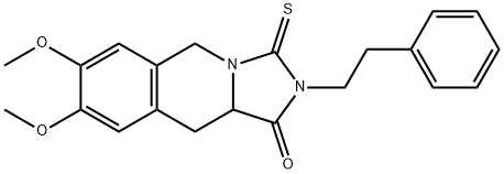 7,8-DIMETHOXY-2-(2-PHENYLETHYL)-3-THIOXO-2,3,10,10A-TETRAHYDROIMIDAZO[1,5-B]ISOQUINOLIN-1(5H)-ONE Struktur