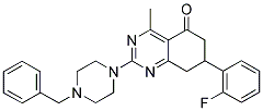 2-(4-BENZYLPIPERAZIN-1-YL)-7-(2-FLUOROPHENYL)-4-METHYL-7,8-DIHYDROQUINAZOLIN-5(6H)-ONE Struktur