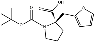 BOC-(R)-ALPHA-(2-FURANYLMETHYL)-PROLINE Struktur