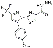 2-[5-(4-METHOXYPHENYL)-3-(TRIFLUOROMETHYL)-1H-PYRAZOL-1-YL]-1,3-THIAZOLE-4-CARBOHYDRAZIDE Struktur