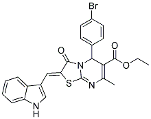 (Z)-ETHYL 2-((1H-INDOL-3-YL)METHYLENE)-5-(4-BROMOPHENYL)-7-METHYL-3-OXO-3,5-DIHYDRO-2H-THIAZOLO[3,2-A]PYRIMIDINE-6-CARBOXYLATE Struktur