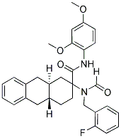 (4AR,9AS)-N-(2,4-DIMETHOXYPHENYL)-2-(N-(2-FLUOROBENZYL)FORMAMIDO)-1,2,3,4,4A,9,9A,10-OCTAHYDROANTHRACENE-2-CARBOXAMIDE Struktur