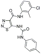 N-(3-CHLORO-2-METHYLPHENYL)-5-({[(4-METHYLPHENYL)AMINO]CARBONYL}AMINO)-1,2,3-THIADIAZOLE-4-CARBOXAMIDE Struktur