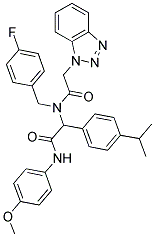 2-(2-(1H-BENZO[D][1,2,3]TRIAZOL-1-YL)-N-(4-FLUOROBENZYL)ACETAMIDO)-2-(4-ISOPROPYLPHENYL)-N-(4-METHOXYPHENYL)ACETAMIDE Struktur