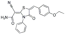 (2E)-2-CYANO-2-[(5E)-5-(4-ETHOXYBENZYLIDENE)-4-OXO-3-PHENYL-1,3-THIAZOLIDIN-2-YLIDENE]ACETAMIDE Struktur