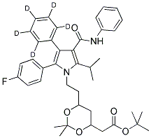 (6-(2-[3-(N-PHENYLCARBAMOYL)-5-(4-FLUORO-PHENYL)-2-ISOPROPYL-4-PHENYL-D5-PYRROL-1-YL]-ETHYL)-2,2-DIMETHYL-[1,3]-DIOXANE-4-YL)-ACETIC ACID, TERT-BUTYL ESTER Struktur