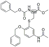 N-BENZYLOXYCARBONYL-S-(3-ACETAMIDO-6-BENZYLOXYPHENYL)CYSTEINE METHYL ESTER Struktur