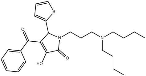 4-BENZOYL-1-[3-(DIBUTYLAMINO)PROPYL]-3-HYDROXY-5-(2-THIENYL)-1,5-DIHYDRO-2H-PYRROL-2-ONE Struktur