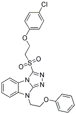 3-[2-(4-CHLORO-PHENOXY)-ETHANESULFONYL]-9-(2-PHENOXY-ETHYL)-9H-BENZO[4,5]IMIDAZO[2,1-C][1,2,4]TRIAZOLE Struktur