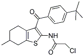 N-[3-(4-TERT-BUTYL-BENZOYL)-6-METHYL-4,5,6,7-TETRAHYDRO-BENZO[B]THIOPHEN-2-YL]-2-CHLORO-ACETAMIDE Struktur