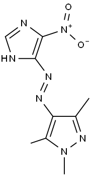 1,3,5-TRIMETHYL-4-[(E)-(4-NITRO-1H-IMIDAZOL-5-YL)DIAZENYL]-1H-PYRAZOLE Struktur