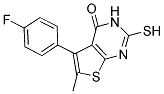 5-(4-FLUOROPHENYL)-2-MERCAPTO-6-METHYLTHIENO[2,3-D]PYRIMIDIN-4(3H)-ONE Struktur