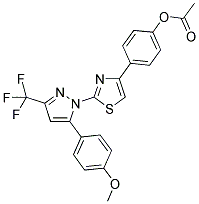 4-{2-[5-(4-METHOXYPHENYL)-3-(TRIFLUOROMETHYL)-1H-PYRAZOL-1-YL]-1,3-THIAZOL-4-YL}PHENYL ACETATE Struktur