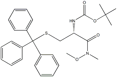 N-BOC-S-TRITYLCYSTEIN-N-METHOXY-N-METHYLAMIDE Struktur