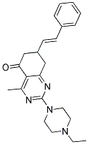 2-(4-ETHYL-1-PIPERAZINYL)-4-METHYL-7-[(E)-2-PHENYLETHENYL]-7,8-DIHYDRO-5(6H)-QUINAZOLINONE Struktur