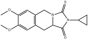 2-CYCLOPROPYL-7,8-DIMETHOXY-3-THIOXO-2,3,10,10A-TETRAHYDROIMIDAZO[1,5-B]ISOQUINOLIN-1(5H)-ONE Struktur