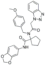 1-(2-(1H-BENZO[D][1,2,3]TRIAZOL-1-YL)-N-(4-METHOXYBENZYL)ACETAMIDO)-N-(BENZO[D][1,3]DIOXOL-5-YL)CYCLOPENTANECARBOXAMIDE Struktur