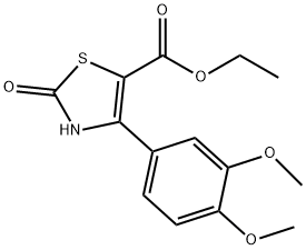 4-(3,4-DIMETHOXY-PHENYL)-2-OXO-2,3-DIHYDRO-THIAZOLE-5-CARBOXYLIC ACID ETHYL ESTER Struktur