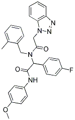 2-(2-(1H-BENZO[D][1,2,3]TRIAZOL-1-YL)-N-(2-METHYLBENZYL)ACETAMIDO)-2-(4-FLUOROPHENYL)-N-(4-METHOXYPHENYL)ACETAMIDE Struktur