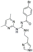 4-BROMO-N-((1E)-[(4,6-DIMETHYLPYRIMIDIN-2-YL)AMINO]{[2-(1H-IMIDAZOL-4-YL)ETHYL]AMINO}METHYLENE)BENZAMIDE Struktur