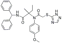 2-(2-(2H-1,2,4-TRIAZOL-3-YLTHIO)-N-(4-METHOXYPHENYL)ACETAMIDO)-N-BENZHYDRYL-2-METHYLBUTANAMIDE Struktur