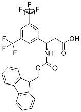 (R)-3-(3,5-BIS-TRIFLUOROMETHYL-PHENYL)-3-(9H-FLUOREN-9-YLMETHOXYCARBONYLAMINO)-PROPIONIC ACID Struktur