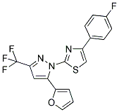 4-(4-FLUOROPHENYL)-2-[5-(2-FURYL)-3-(TRIFLUOROMETHYL)-1H-PYRAZOL-1-YL]-1,3-THIAZOLE Struktur