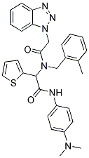 2-(2-(1H-BENZO[D][1,2,3]TRIAZOL-1-YL)-N-(2-METHYLBENZYL)ACETAMIDO)-N-(4-(DIMETHYLAMINO)PHENYL)-2-(THIOPHEN-2-YL)ACETAMIDE Struktur