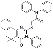 2-(5-ETHYL-5-METHYL-4-OXO-3-PHENYL-3,4,5,6-TETRAHYDROBENZO[H]QUINAZOLIN-2-YLTHIO)-N,N-DIPHENYLACETAMIDE Struktur