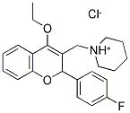 1-{[4-ETHOXY-2-(4-FLUOROPHENYL)-2H-CHROMEN-3-YL]METHYL}PIPERIDINIUM CHLORIDE Struktur