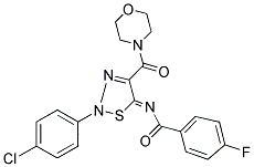 N-[(5Z)-2-(4-CHLOROPHENYL)-4-(MORPHOLIN-4-YLCARBONYL)-1,2,3-THIADIAZOL-5(2H)-YLIDENE]-4-FLUOROBENZAMIDE Struktur