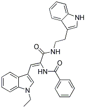 N-[(Z)-2-(1-ETHYL-1H-INDOL-3-YL)-1-({[2-(1H-INDOL-3-YL)ETHYL]AMINO}CARBONYL)ETHENYL]BENZAMIDE Struktur