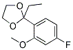 2-ETHYL-2-(2-METHOXY-4-FLUOROPHENYL)-DIOXALANE Struktur