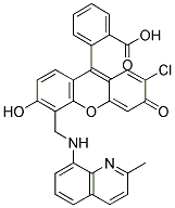 2-[2-CHLORO-6-HYDROXY-5-(2-METHYLQUINOLIN-8-YLAMINO)METHYL]-3-OXO-3H-XANTHEN-9-YLBENZOIC ACID Struktur